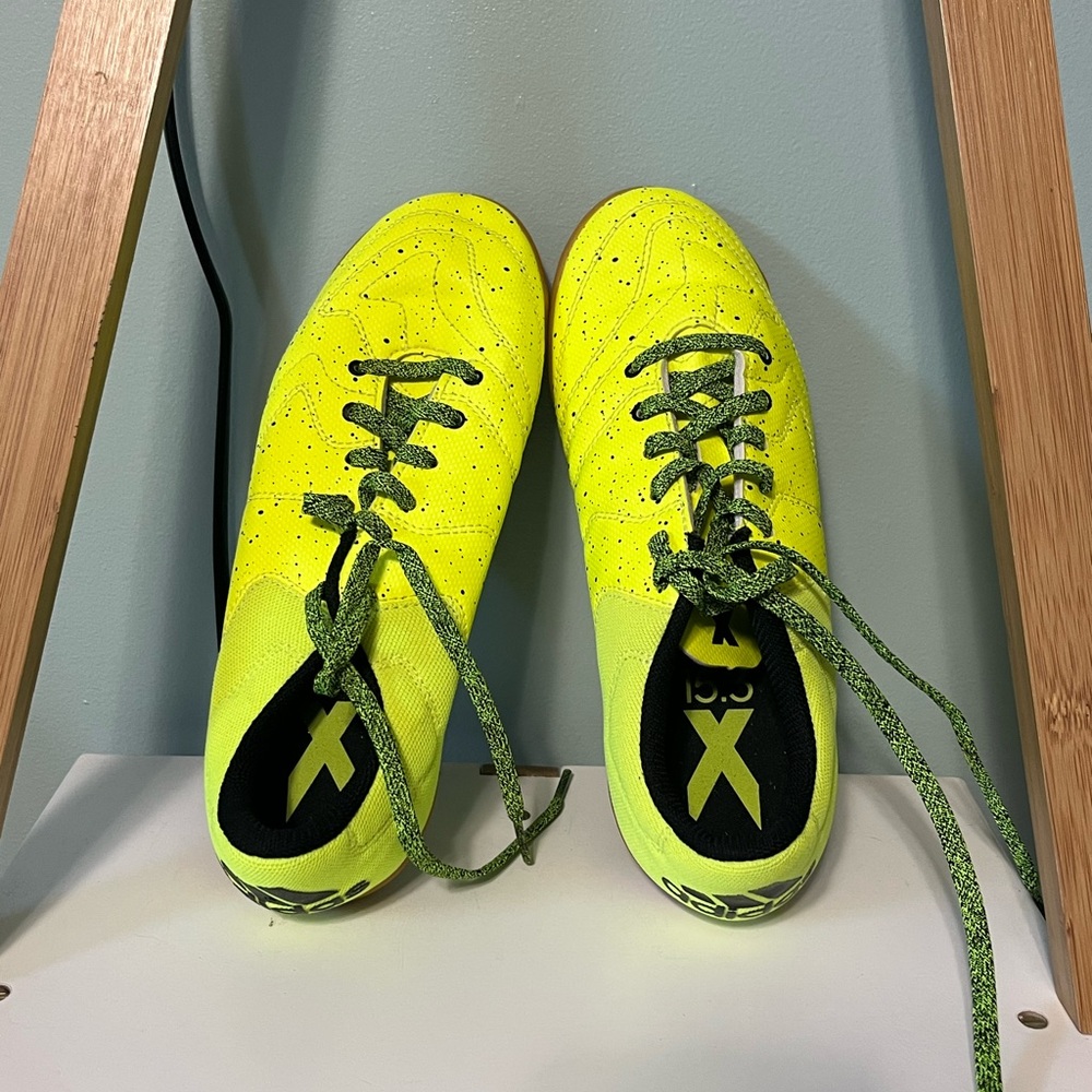 Adidas Sala x 15.3  Neon Yellow Sports Shoes, Mens/Youth 4.5